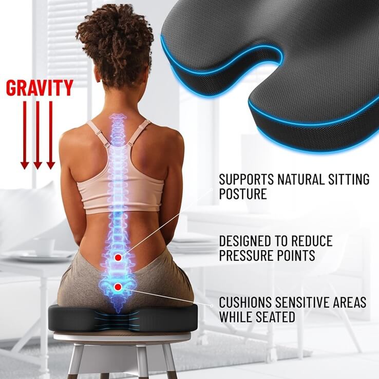 Cuscino sedia ufficio ergonomico gel rinfrescante comfort giornata